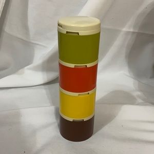 Vintage 1970 Stackable Tupperware Spice Containers